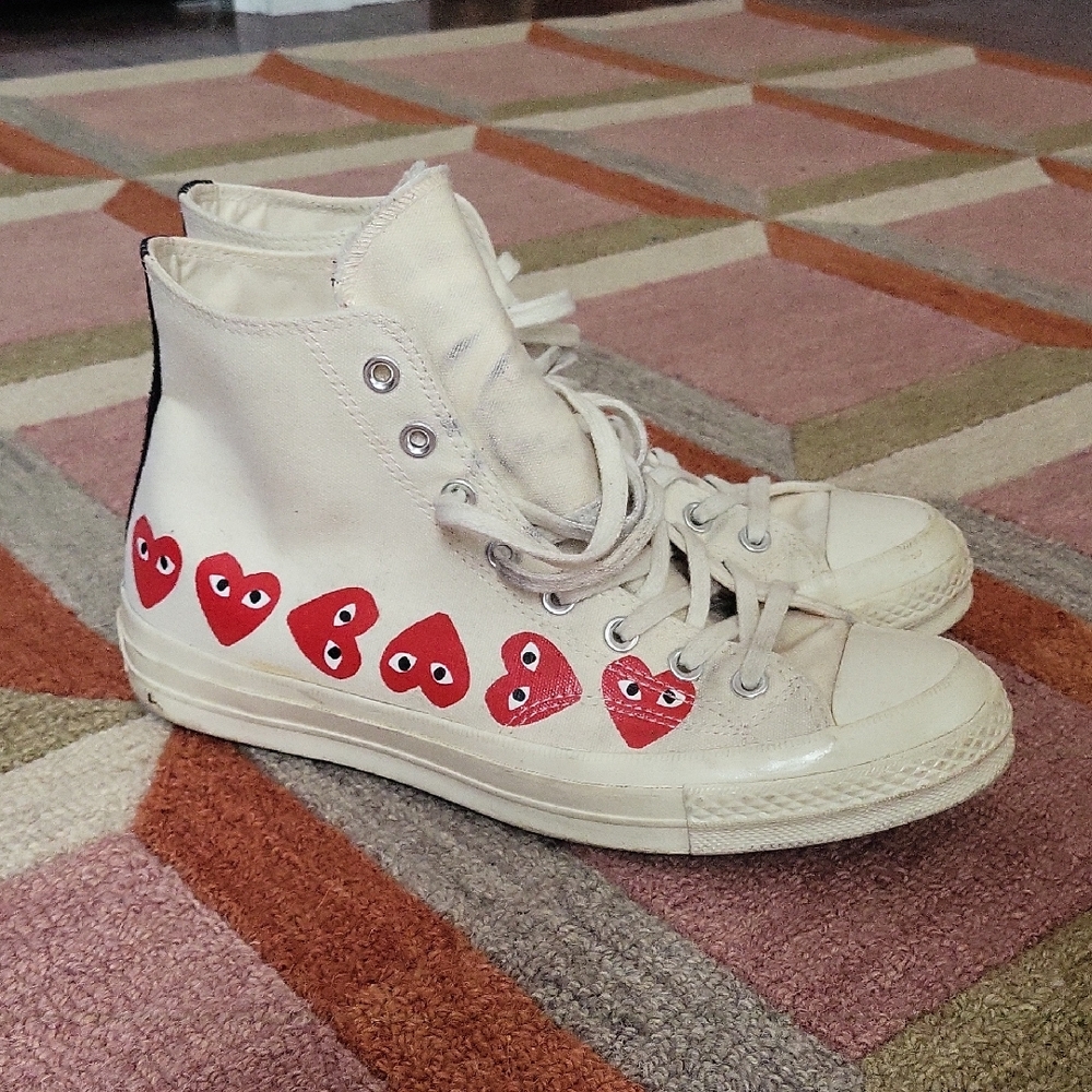 Converse Chuck Taylor Cream Sneakers PLAY Comme Des Garçons